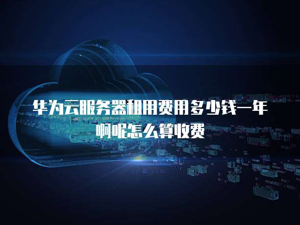 华为云服务器租用费用多少钱一年啊呢怎么算收费