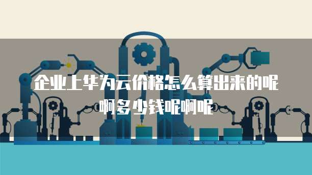 企业上华为云价格怎么算出来的呢啊多少钱呢啊呢