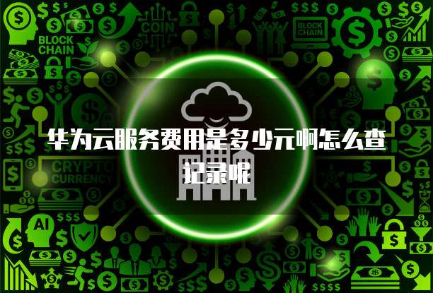 华为云服务费用是多少元啊怎么查记录呢