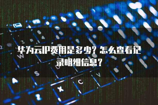 华为云IP费用是多少?怎么查看记录明细信息?
