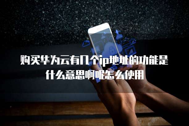 购买华为云有几个ip地址的功能是什么意思啊呢怎么使用