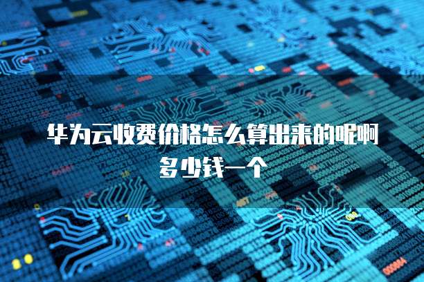 华为云收费价格怎么算出来的呢啊多少钱一个