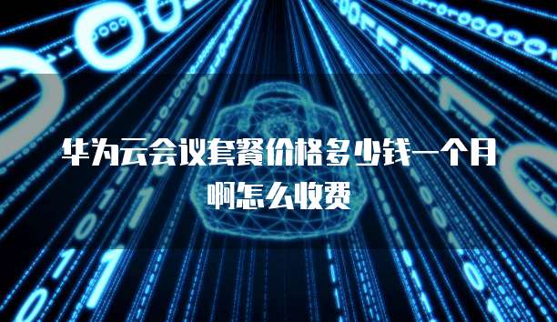 华为云会议套餐价格多少钱一个月啊怎么收费