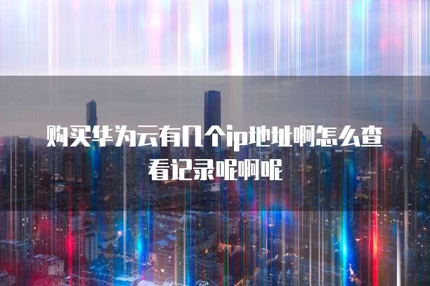 购买华为云有几个ip地址啊怎么查看记录呢啊呢