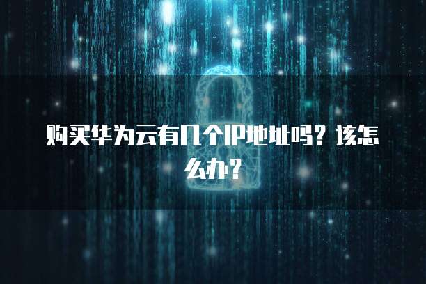购买华为云有几个IP地址吗?该怎么办?