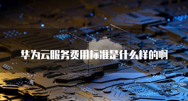 华为云服务费用标准是什么样的啊