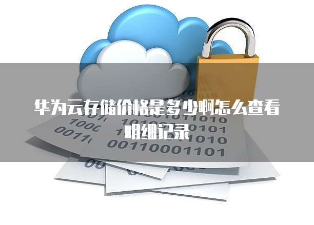 华为云存储价格是多少啊怎么查看明细记录