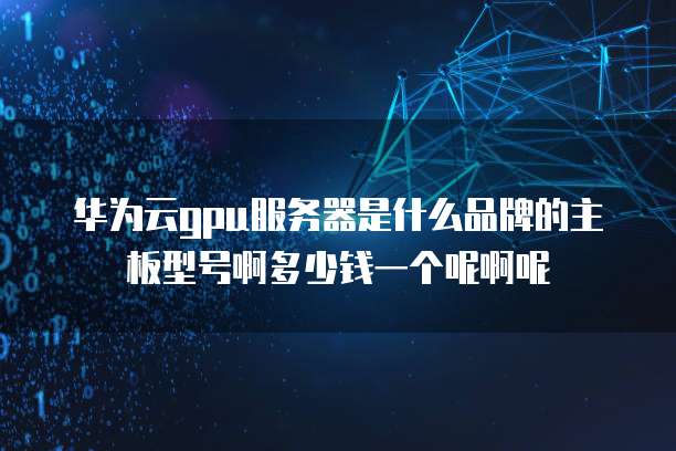 华为云gpu服务器是什么品牌的主板型号啊多少钱一个呢啊呢