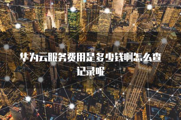华为云服务费用是多少钱啊怎么查记录呢