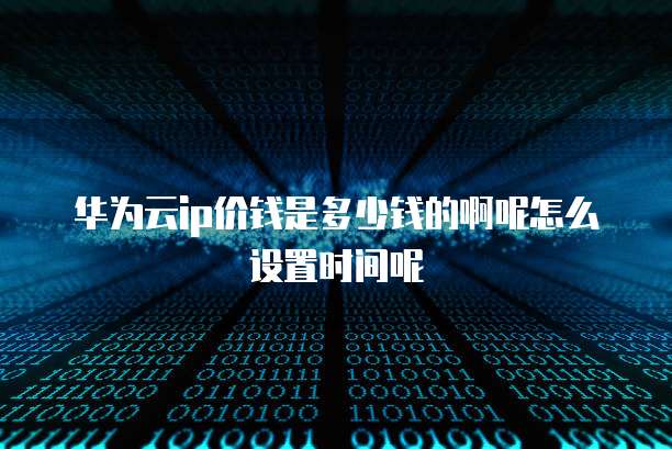 华为云ip价钱是多少钱的啊呢怎么设置时间呢
