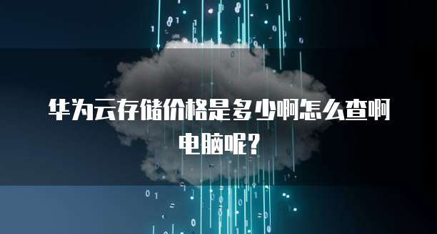 华为云存储价格是多少啊怎么查啊电脑呢?