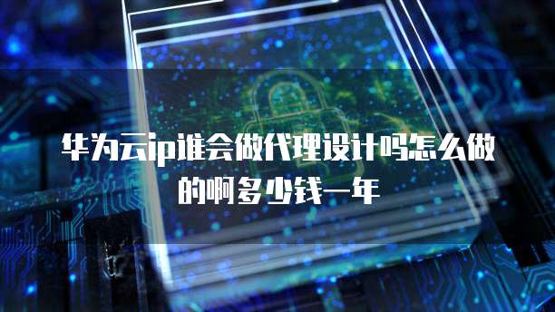 华为云ip谁会做代理设计吗怎么做的啊多少钱一年