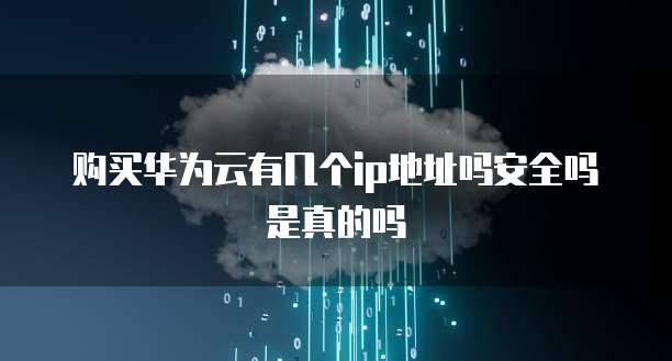 购买华为云有几个ip地址吗安全吗是真的吗