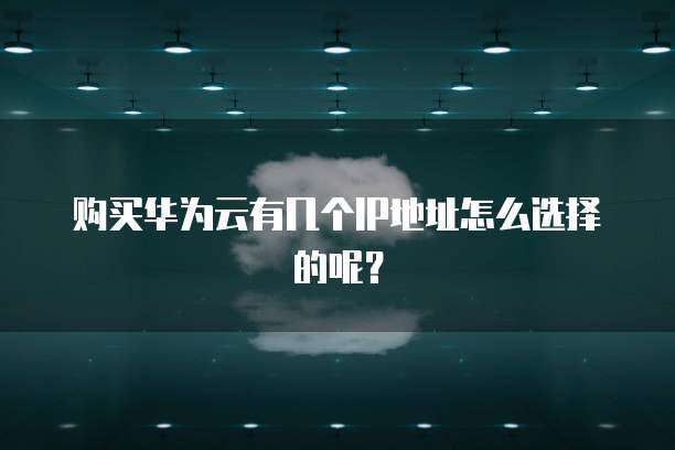 购买华为云有几个IP地址怎么选择的呢？