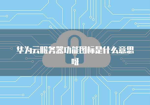 华为云服务器功能图标是什么意思呀