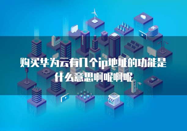 购买华为云有几个ip地址的功能是什么意思啊呢啊呢