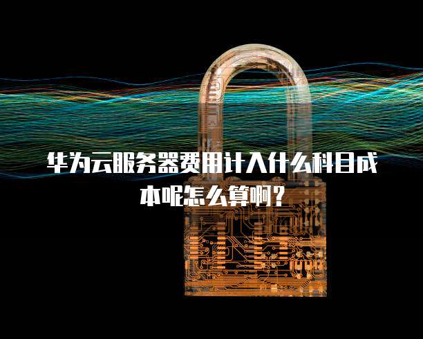华为云服务器费用计入什么科目成本呢怎么算啊？