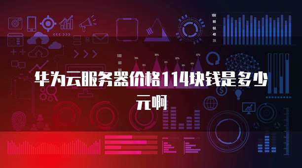 华为云服务器价格114块钱是多少元啊