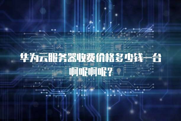 华为云服务器收费价格多少钱一台啊呢啊呢？