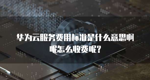 华为云服务费用标准是什么意思啊呢怎么收费呢？