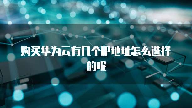 购买华为云有几个IP地址怎么选择的呢