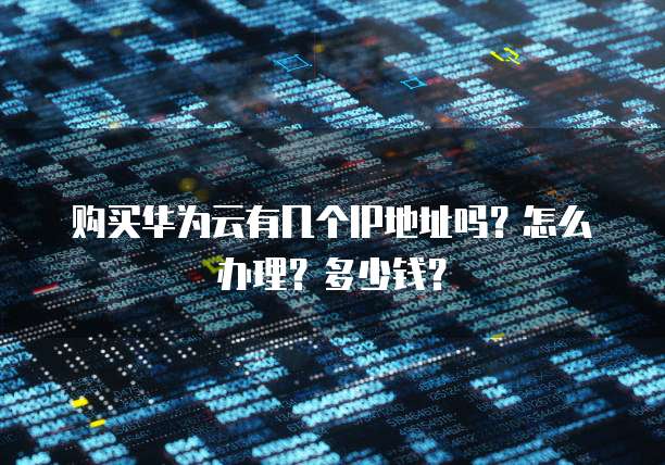 购买华为云有几个IP地址吗？怎么办理？多少钱？