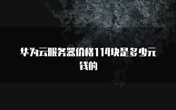 华为云服务器价格114块是多少元钱的
