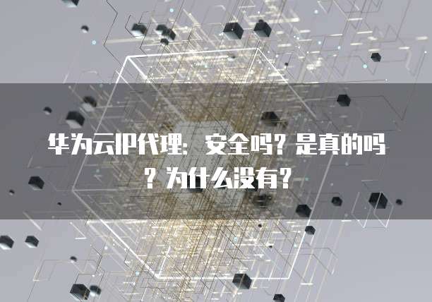 华为云IP代理:安全吗?是真的吗?为什么没有?