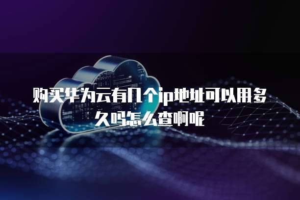 购买华为云有几个ip地址可以用多久吗怎么查啊呢