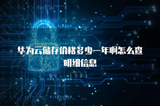 华为云储存价格多少一年啊怎么查明细信息