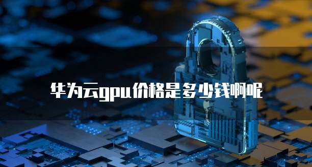 华为云gpu价格是多少钱啊呢