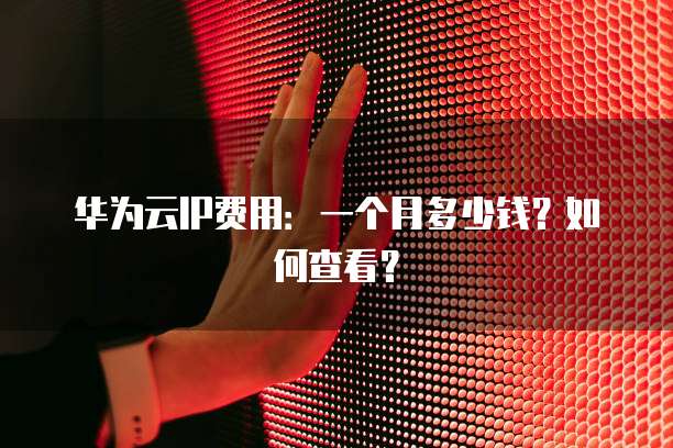 华为云IP费用:一个月多少钱?如何查看?