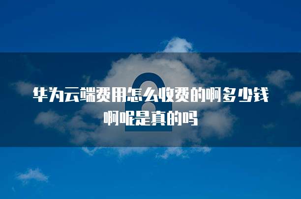 华为云端费用怎么收费的啊多少钱啊呢是真的吗