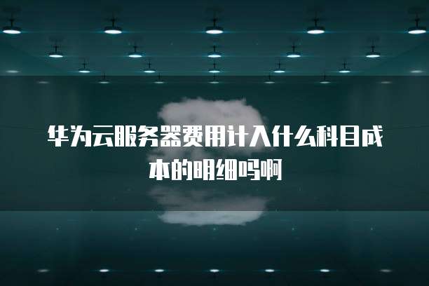 华为云服务器费用计入什么科目成本的明细吗啊