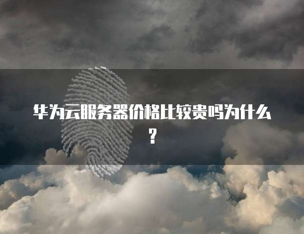 华为云服务器价格比较贵吗为什么?