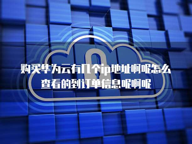 购买华为云有几个ip地址啊呢怎么查看的到订单信息呢啊呢