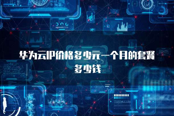 华为云IP价格多少元一个月的套餐多少钱