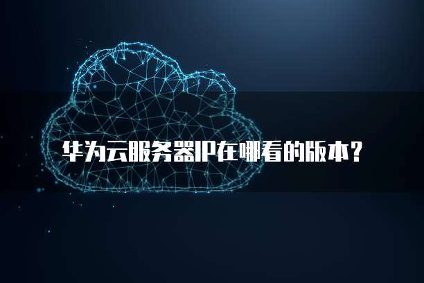 华为云服务器IP在哪看的版本?