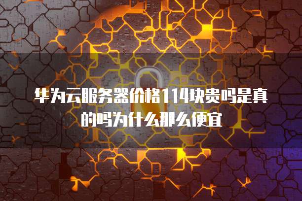 华为云服务器价格114块贵吗是真的吗为什么那么便宜