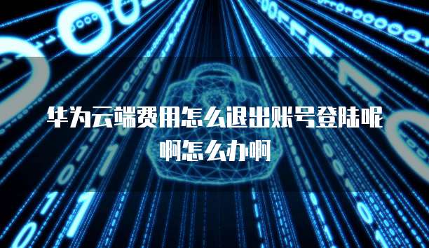 华为云端费用怎么退出账号登陆呢啊怎么办啊