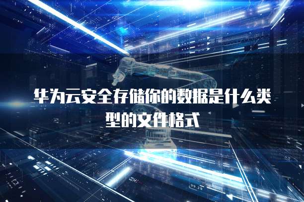 华为云安全存储你的数据是什么类型的文件格式
