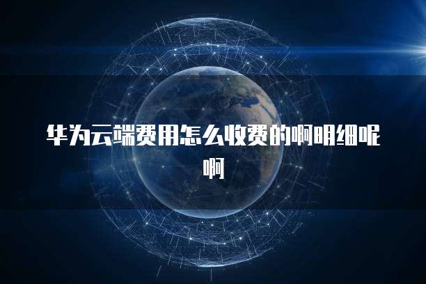 华为云端费用怎么收费的啊明细呢啊