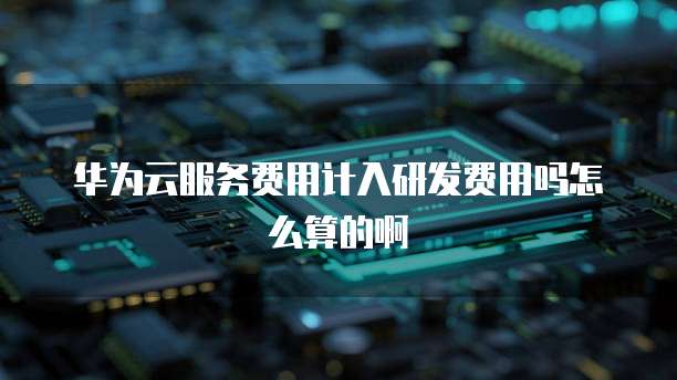 华为云服务费用计入研发费用吗怎么算的啊