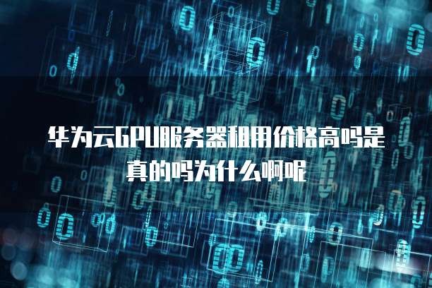 华为云GPU服务器租用价格高吗是真的吗为什么啊呢