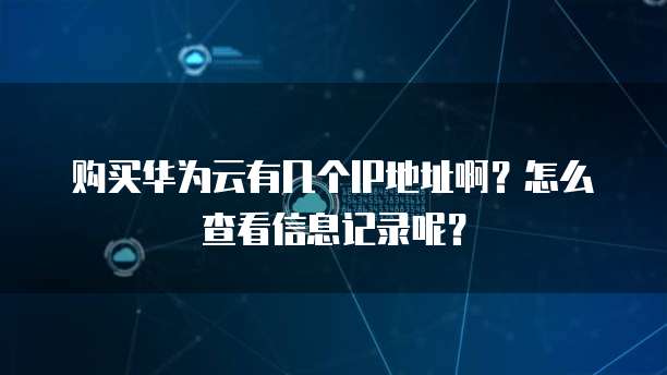 购买华为云有几个IP地址啊?怎么查看信息记录呢?