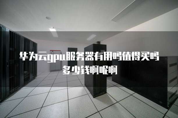 华为云gpu服务器有用吗值得买吗多少钱啊呢啊