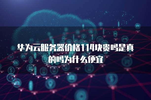 华为云服务器价格114块贵吗是真的吗为什么便宜