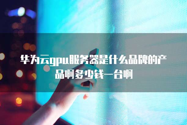 华为云gpu服务器是什么品牌的产品啊多少钱一台啊