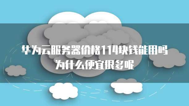 华为云服务器价格114块钱能用吗为什么便宜很多呢
