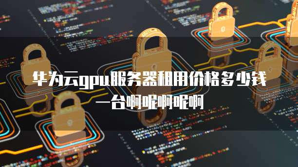 华为云gpu服务器租用价格多少钱一台啊呢啊呢啊